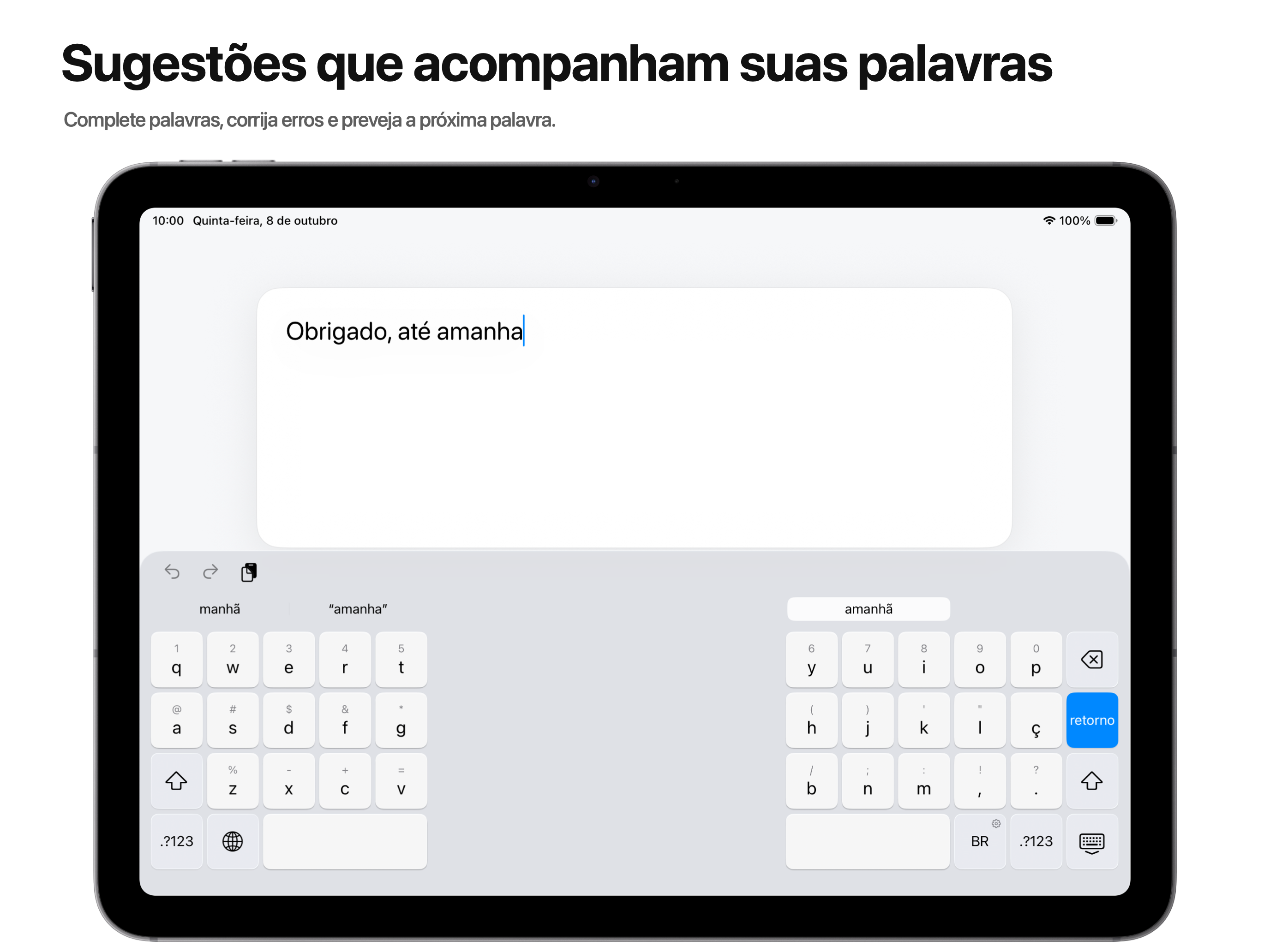 Sugestões que acompanham suas palavras